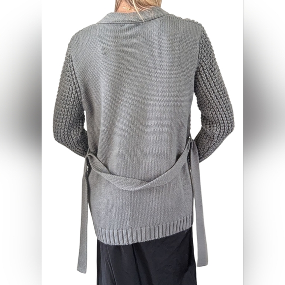 Harlowe & Graham Women’s Grandmacore Grey Chunky Belted Cardigan Size S - Picture 4 of 8